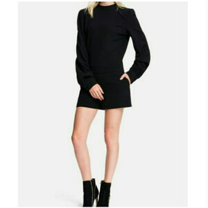 1.STATE Black Crepe Long Sleeve Romper, Small
